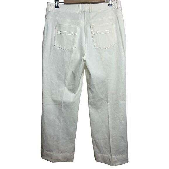 St. John Caviar Creamy White Wide Leg Jeans Sz. 10 - Picture 4 of 8